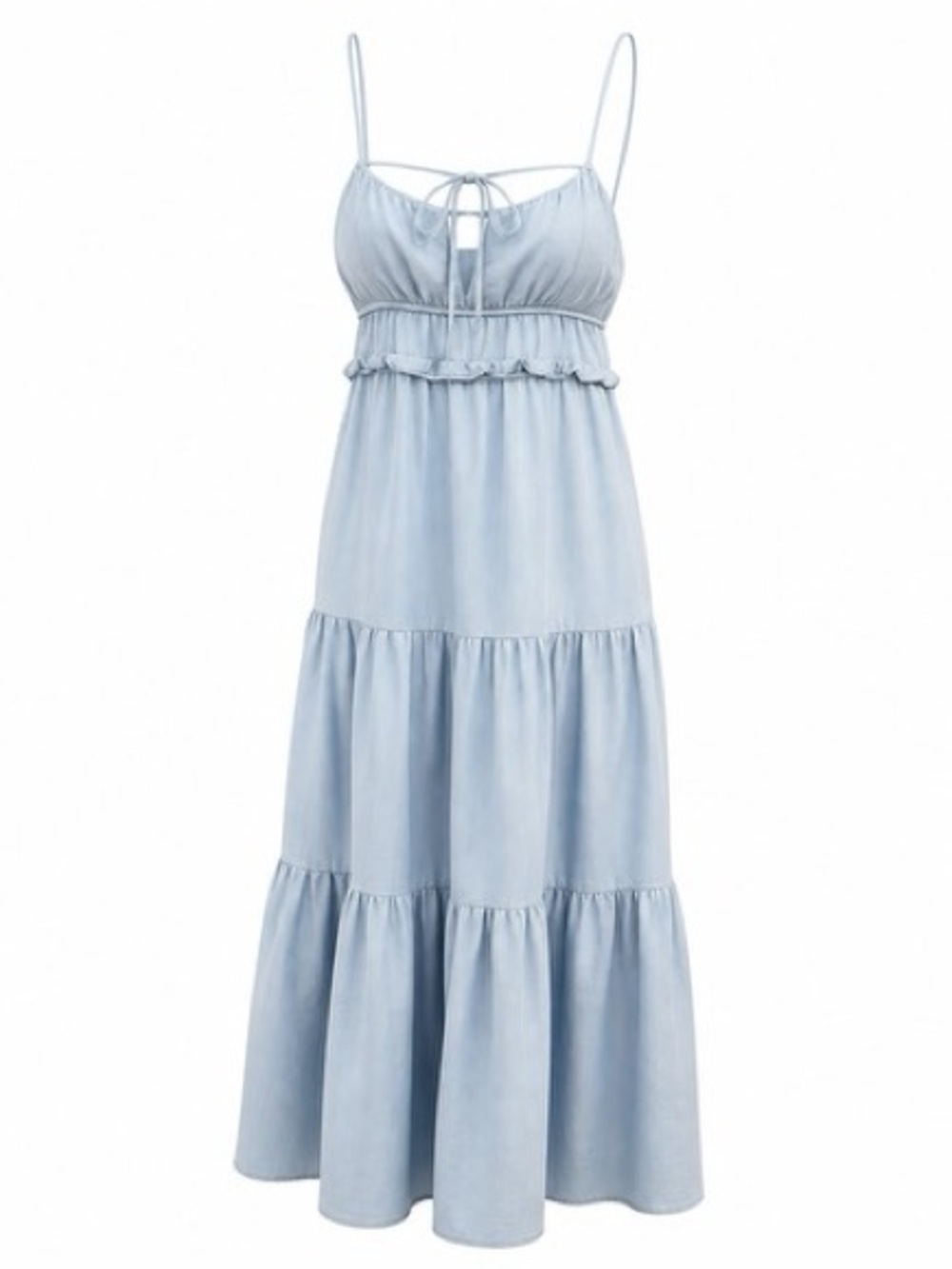 Light Blue Spaghetti Strap Maxi Dress